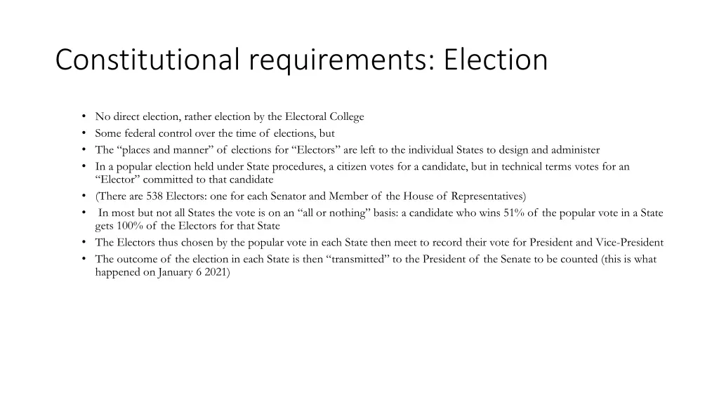 constitutional requirements election