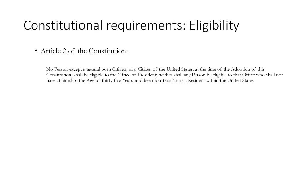 constitutional requirements eligibility