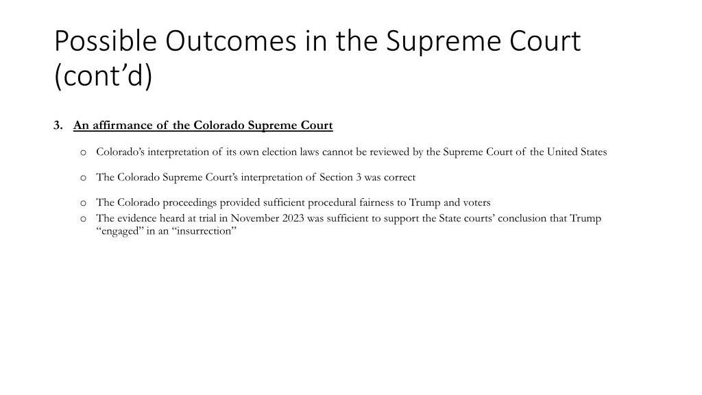 possible outcomes in the supreme court cont d 1