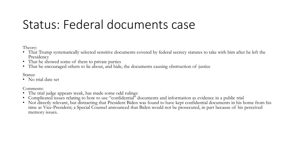 status federal documents case