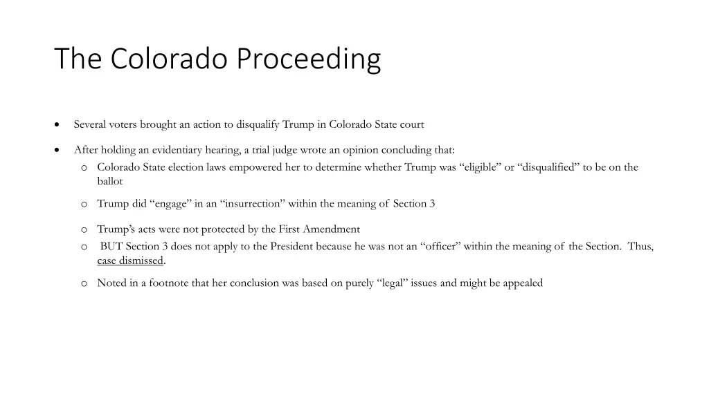 the colorado proceeding