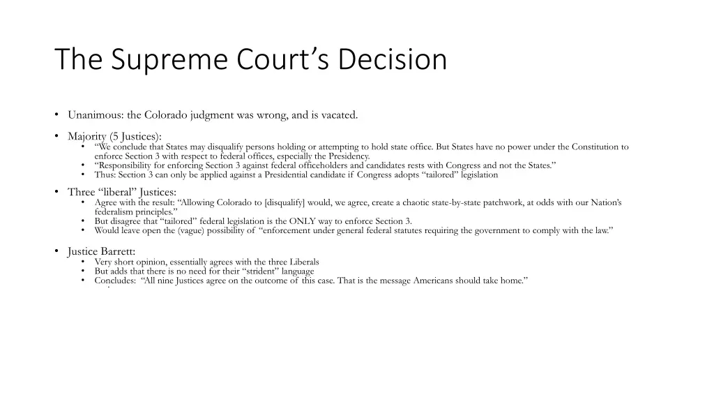 the supreme court s decision