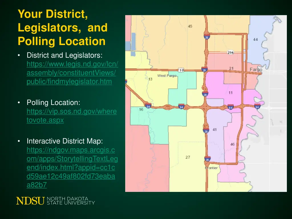 your district legislators and polling location