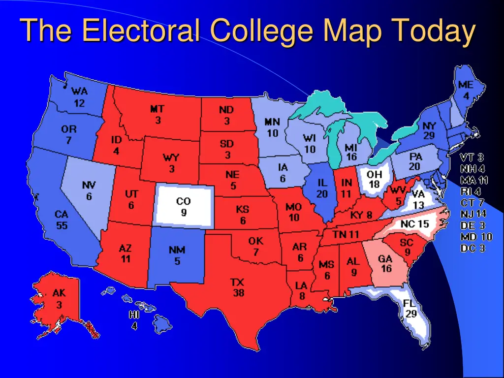 the electoral college map today