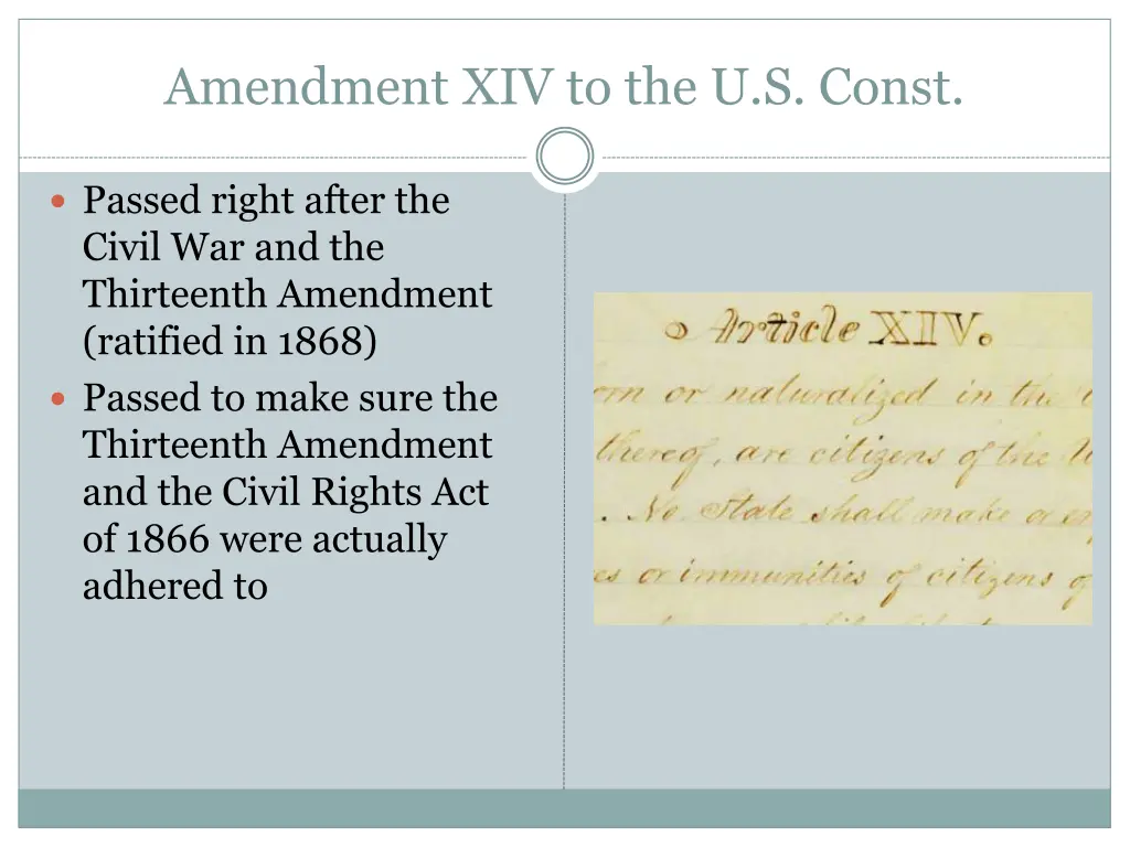 amendment xiv to the u s const 1