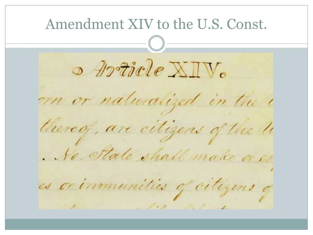 amendment xiv to the u s const