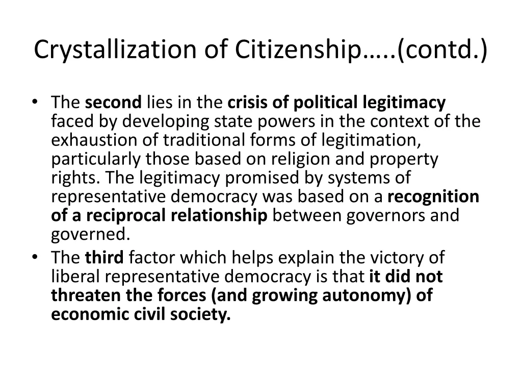 crystallization of citizenship contd