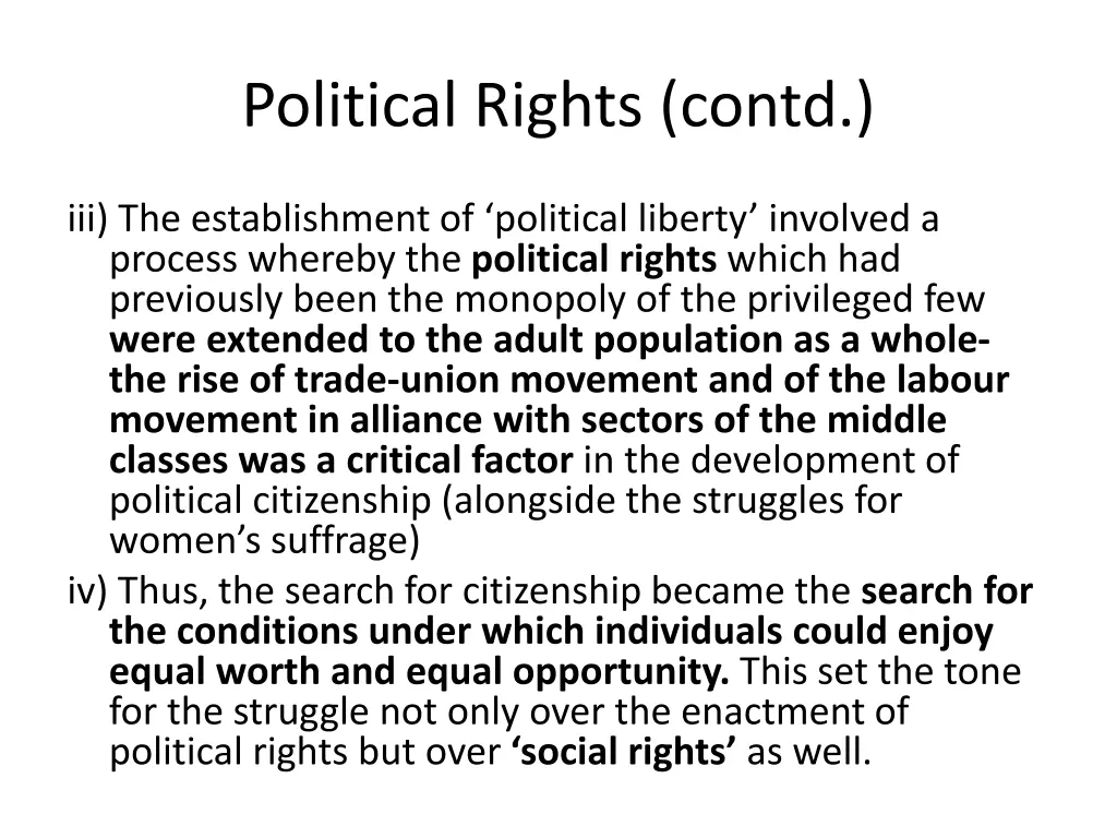 political rights contd