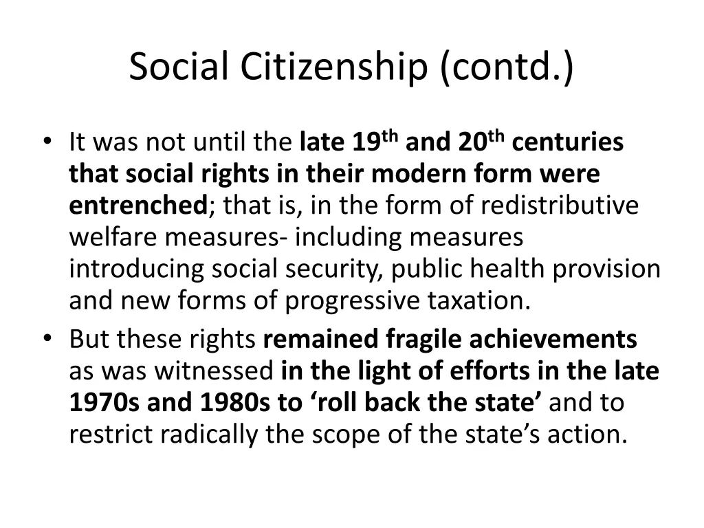 social citizenship contd