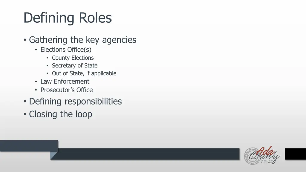 defining roles