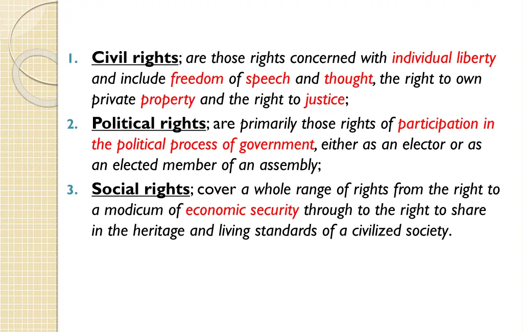 1 civil rights are those rights concerned with