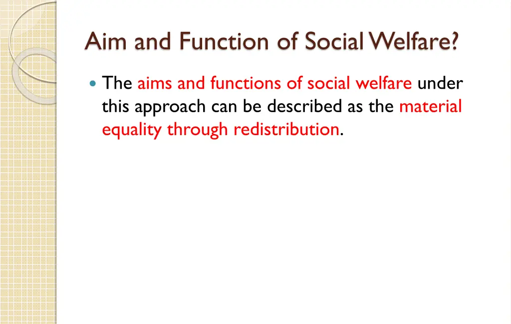 aim and function of social welfare