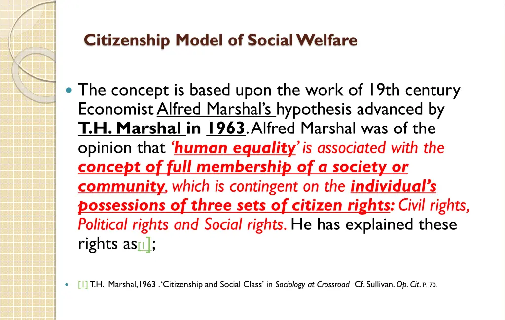 citizenship model of social welfare