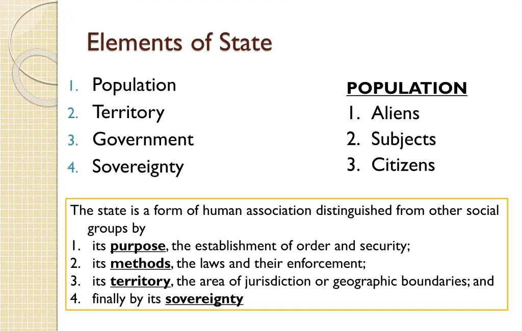 elements of state