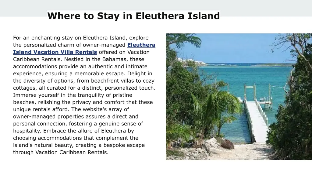 where to stay in eleuthera island
