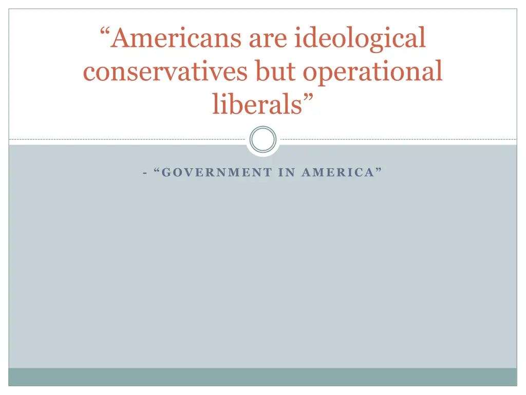 americans are ideological conservatives