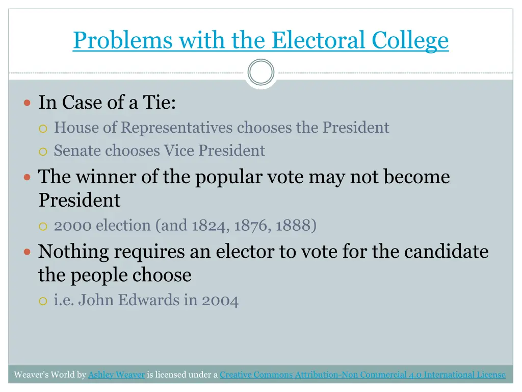 problems with the electoral college