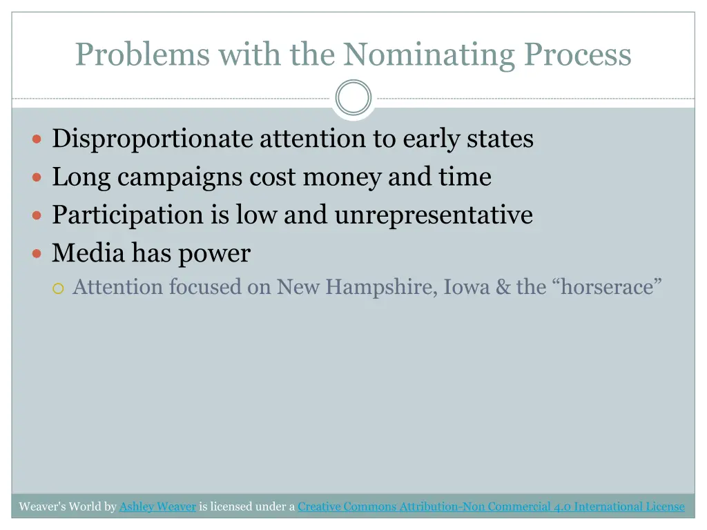 problems with the nominating process