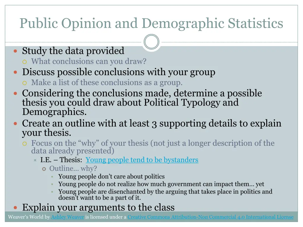 public opinion and demographic statistics