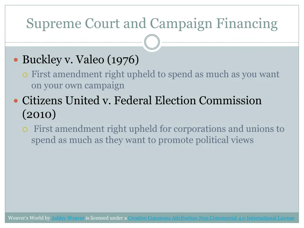 supreme court and campaign financing