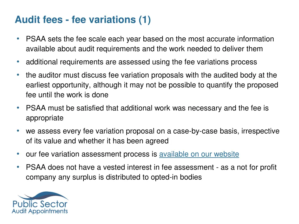 audit fees fee variations 1