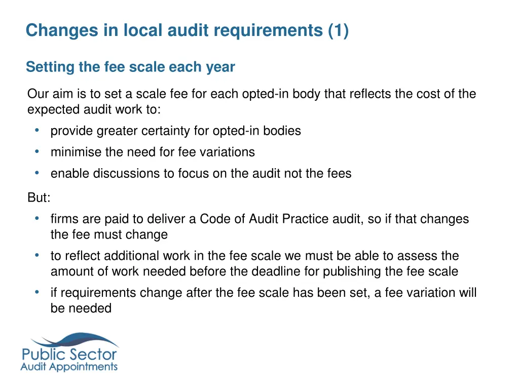 changes in local audit requirements 1