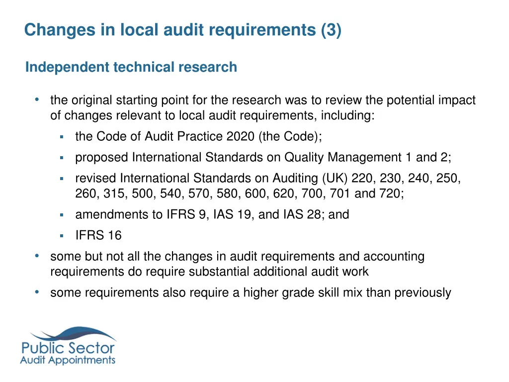 changes in local audit requirements 3