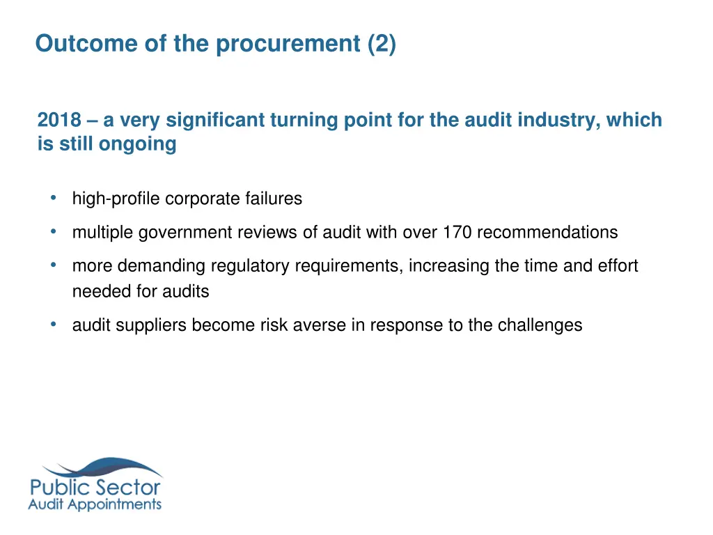 outcome of the procurement 2