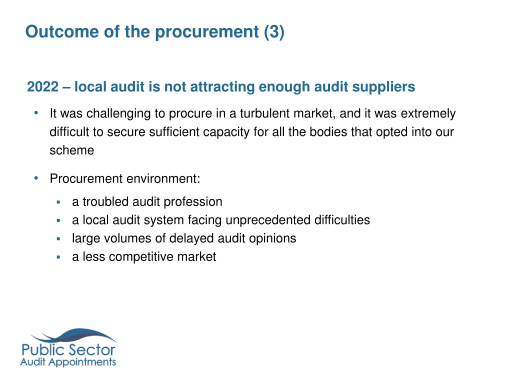 outcome of the procurement 3