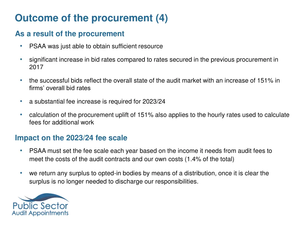 outcome of the procurement 4