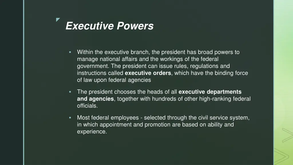 executive powers