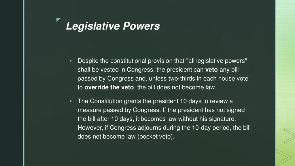 legislative powers