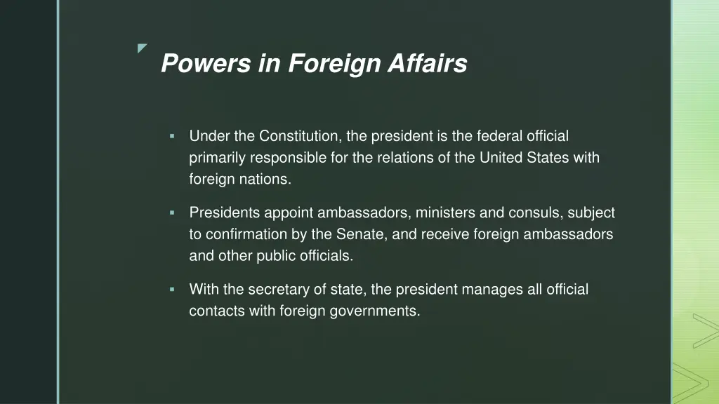 powers in foreign affairs