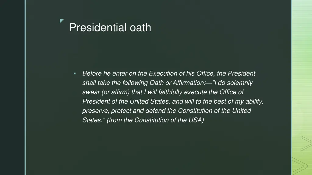 presidential oath