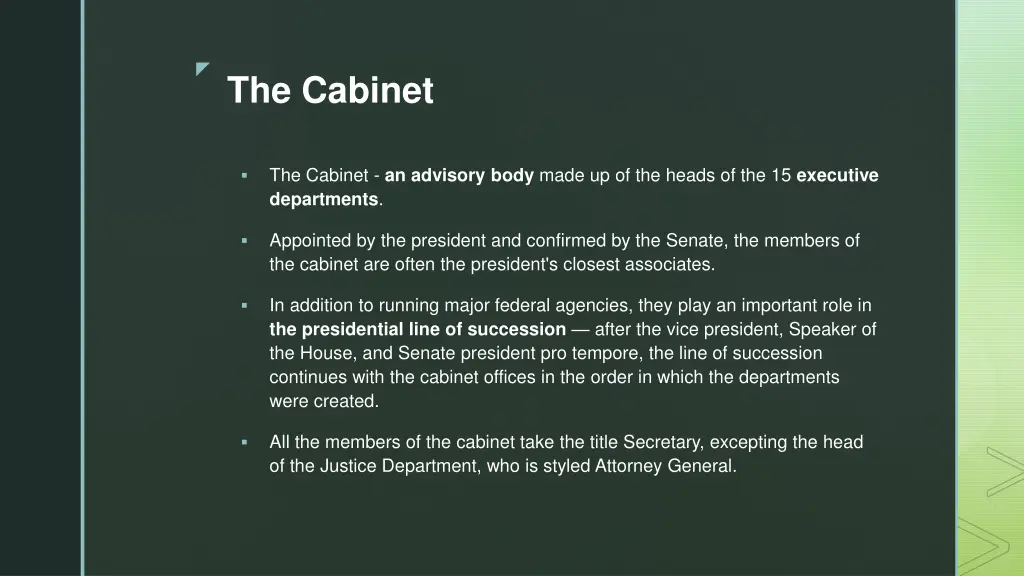 the cabinet