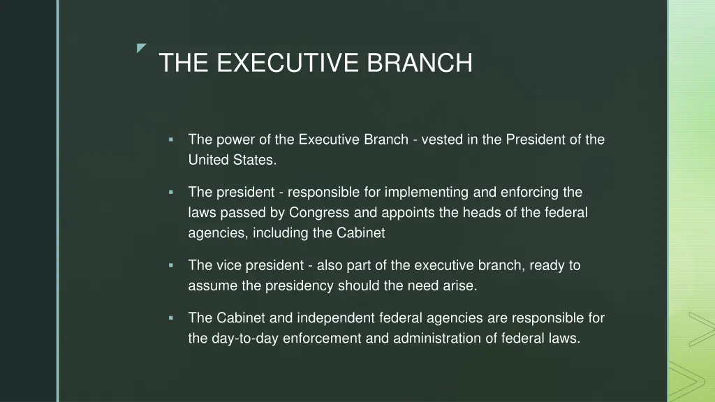 the executive branch