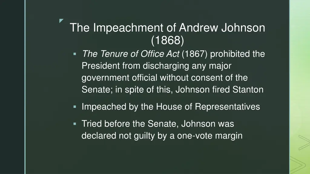 the impeachment of andrew johnson 1868 the tenure