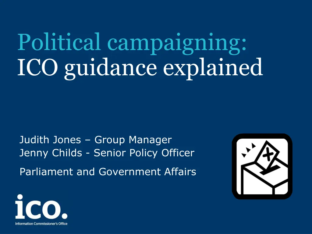 political campaigning ico guidance explained