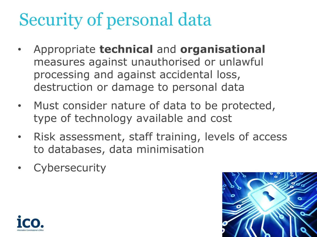 security of personal data