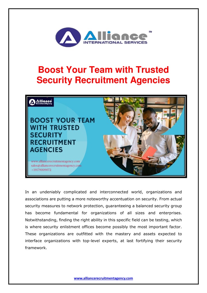 boost your team with trusted security recruitment