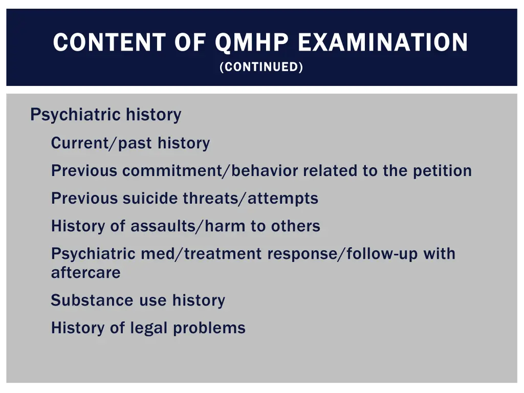 content of qmhp examination content of qmhp 1