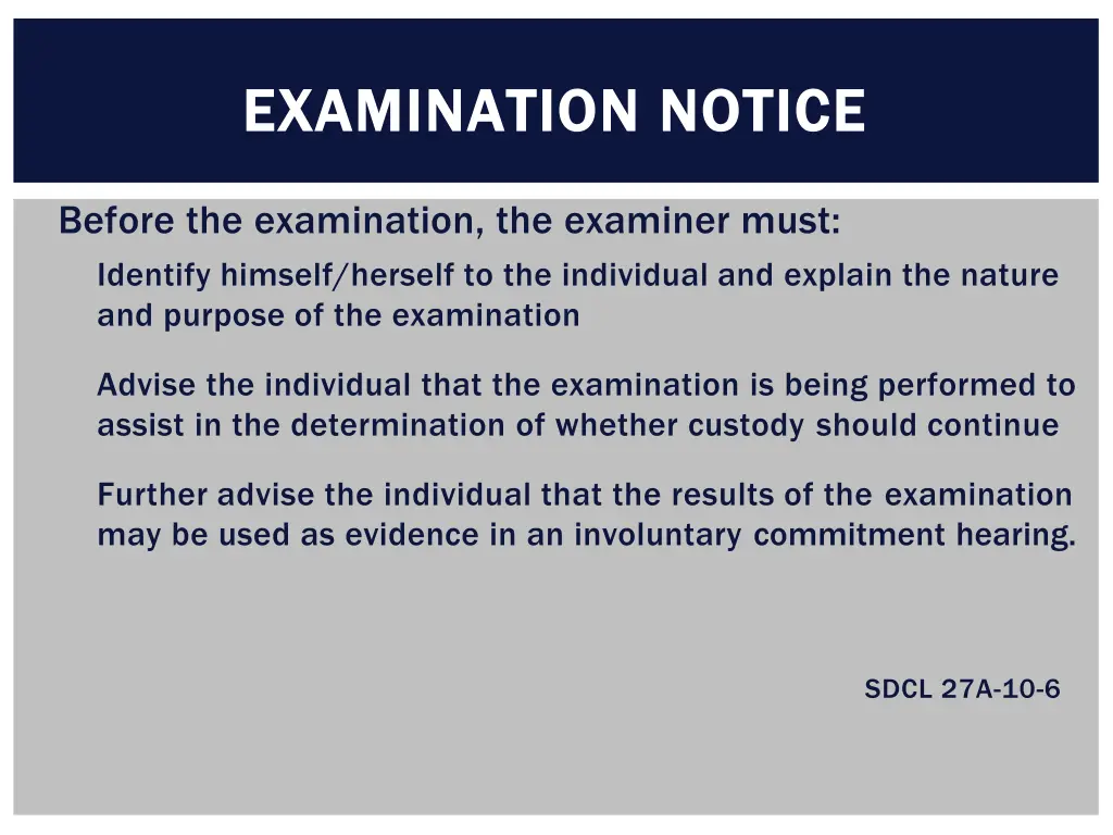 examination notice examination notice