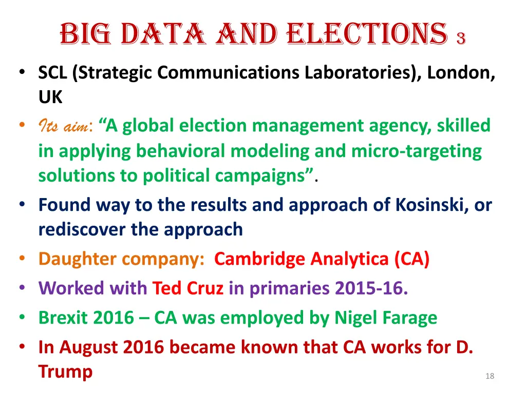 big data and elections 3 scl strategic