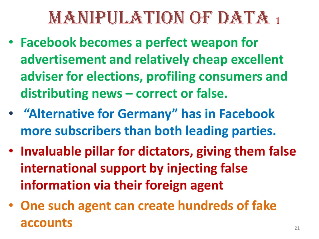 manipulation of data 1 facebook becomes a perfect