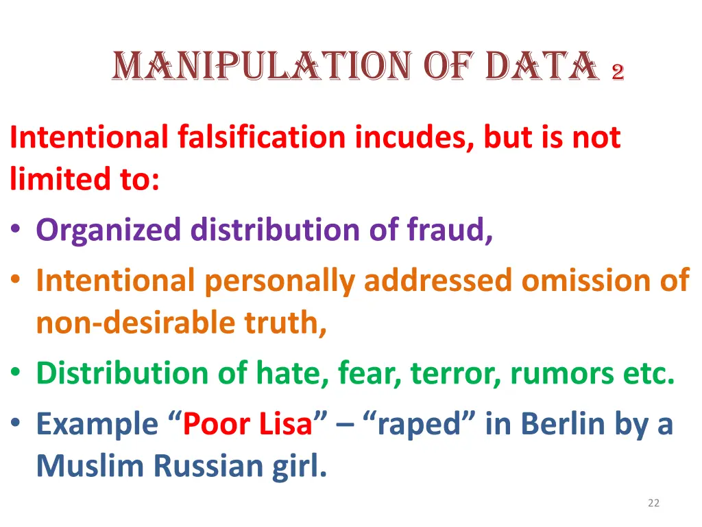 manipulation of data 2