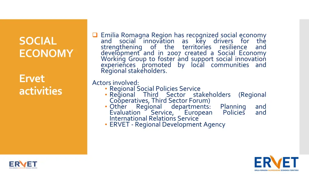 emilia romagna region has recognized social