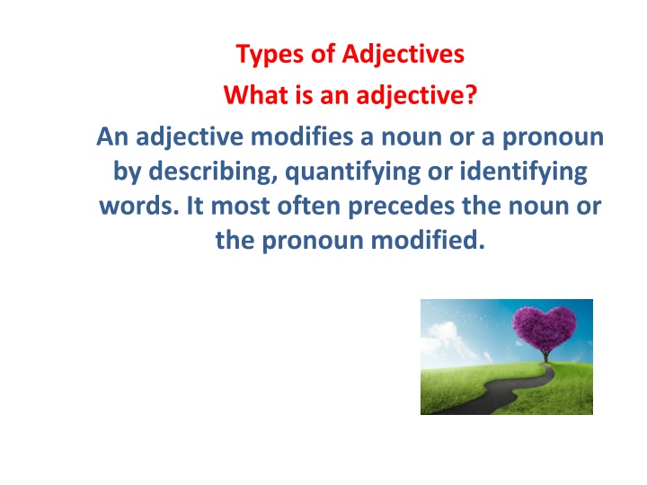 types of adjectives what is an adjective