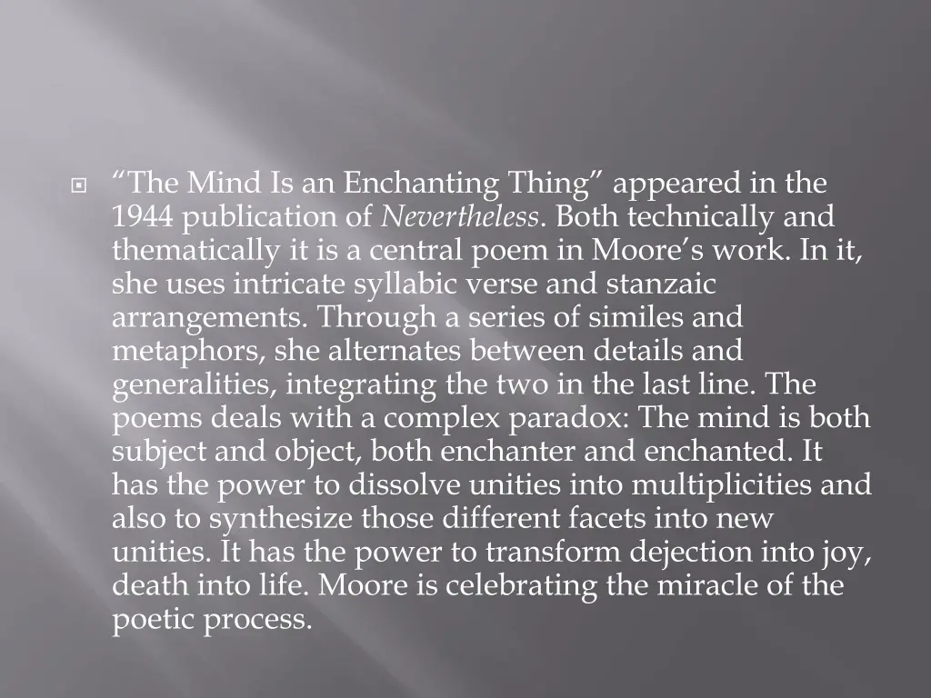 the mind is an enchanting thing appeared