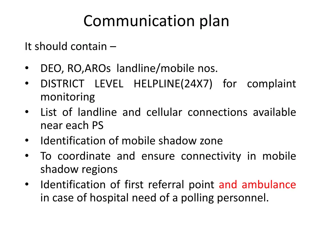 communication plan