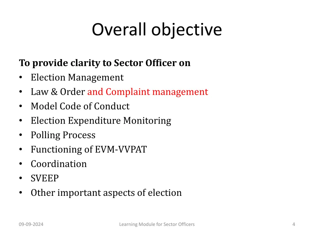 overall objective